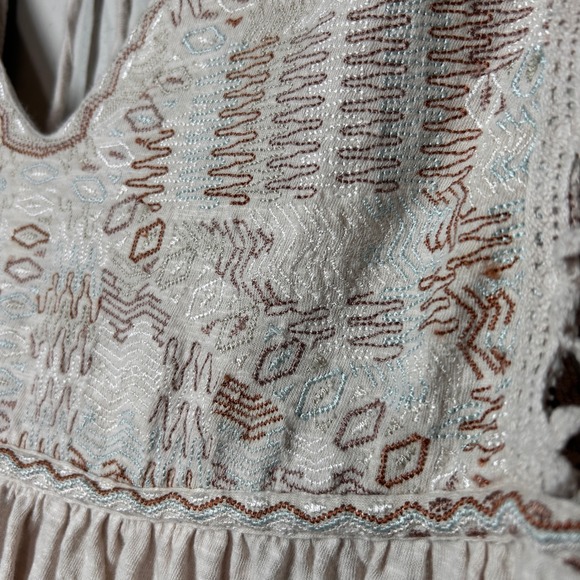 Free‎ People Dreamland Mini Dress Womens Small Embroidered Long Sleeve Boho Chic - Picture 6 of 16